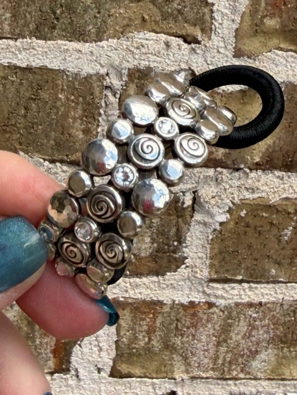 BRIGHTON - 2 Silver Hair Ponytail Holders! - Picture 4 of 4